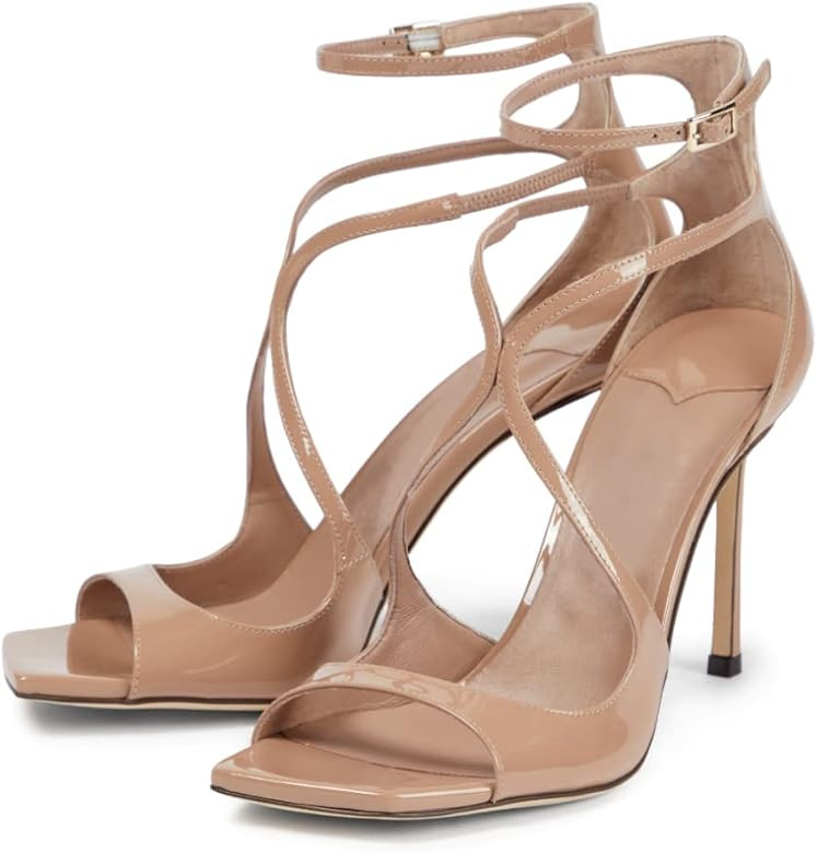 Vertundy Women's Stiletto Heeled Sandals - Ankle Strap Square Toe High Stiletto Heels Strappy Dre... | Amazon (US)