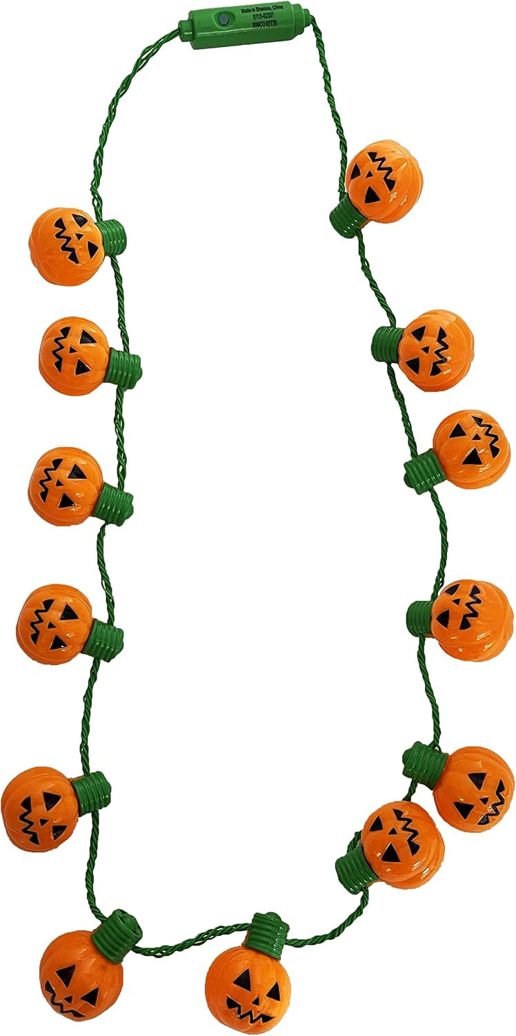 The Dreidel Company Halloween Necklace Light-Up Colorful Necklace, Costume Accessory, Spooky Party Favor, 25" Necklace | Amazon (US)