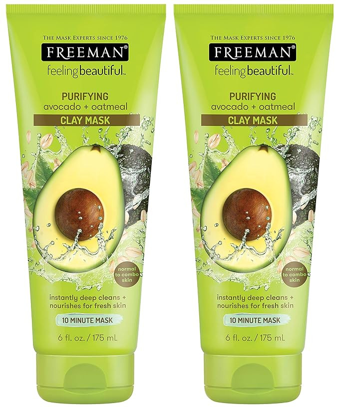 Freeman Feeling Beautiful Facial Clay Masque Avocado & Oatmeal 6 oz (Pack of 2) | Amazon (US)