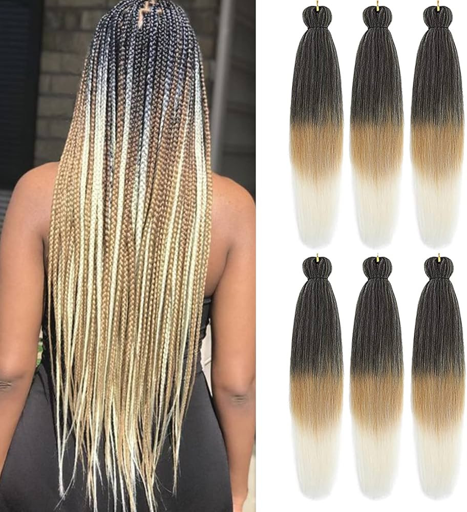Liang Dian Pre-Stretched Braiding Hair 22 inch 6 packs Hot Water Setting Synthetic Hair Crochet B... | Amazon (US)