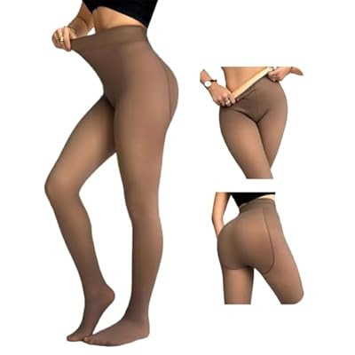 CHICME Womens Thick Fleece Lined Transparent Tights High Waist Elasticity Thermal Pant… | Amazon (US)