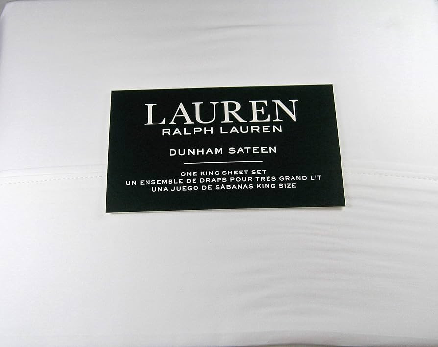 Lauren Ralph Lauren King White Dunham Sateen Sheet Set | Amazon (US)