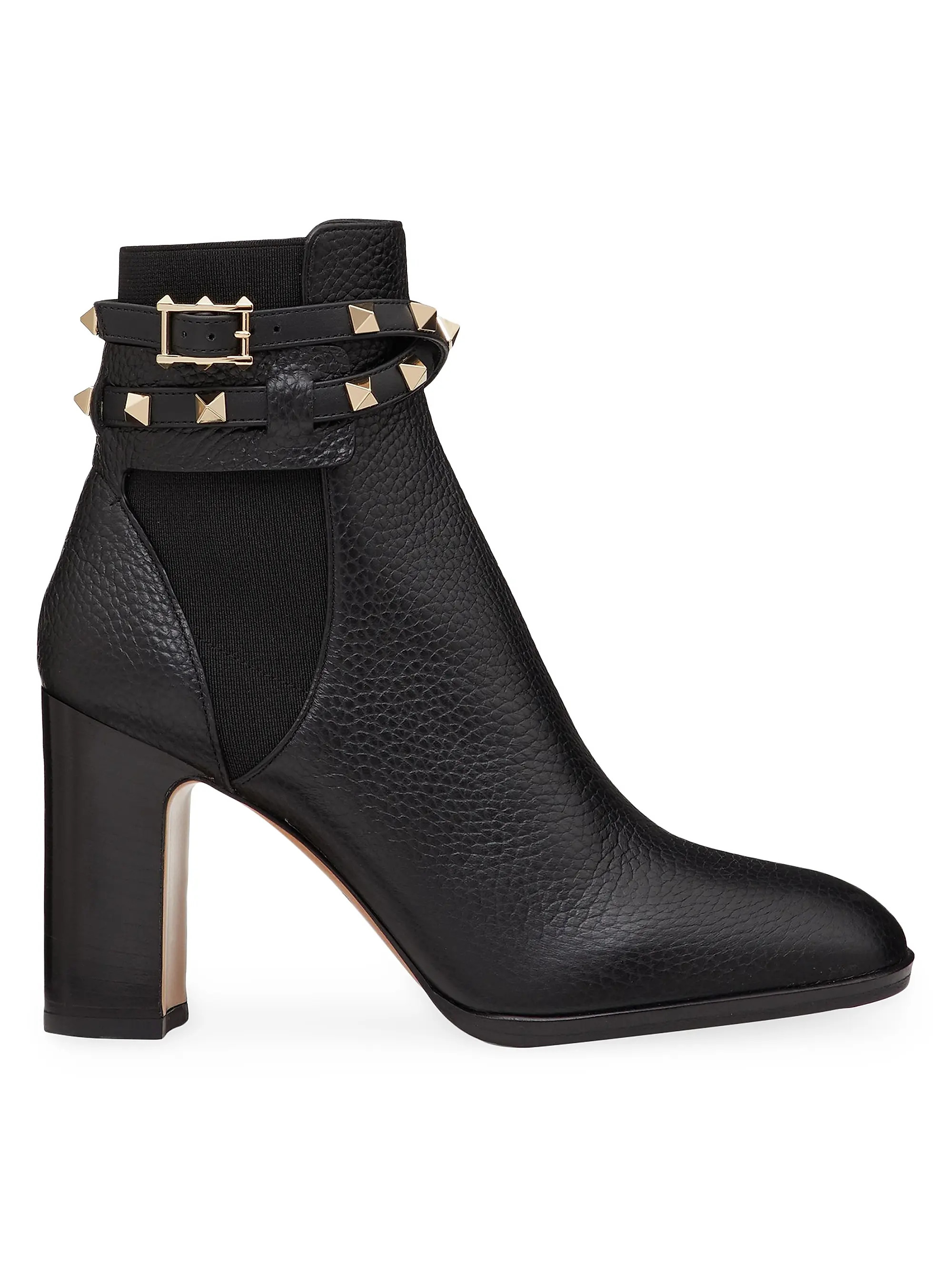 Rockstud Grainy Calfskin Ankle Boots | Saks Fifth Avenue
