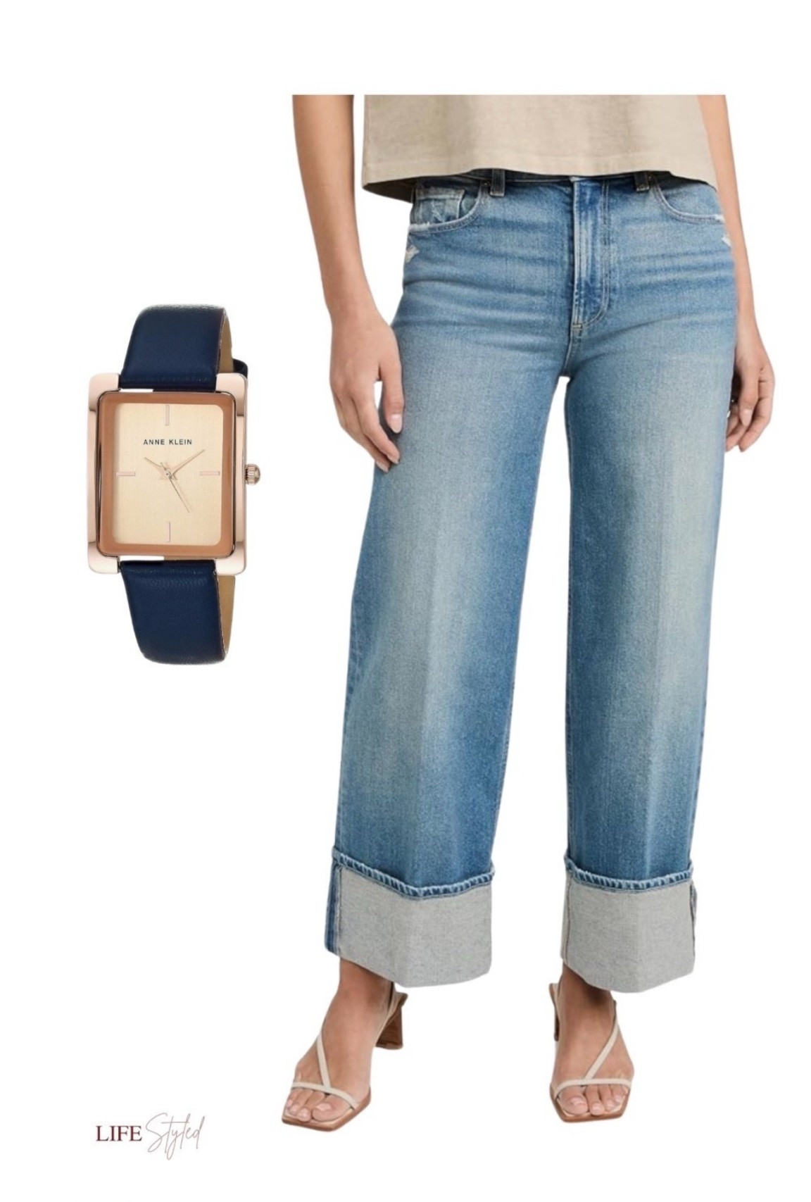 Effortless style with the perfect pair of wide cuff jeans & a sleek leather strap watch—ready for anything the day holds! 💝

#LTKootd #LTKGiftGuide #LTKStyleTip