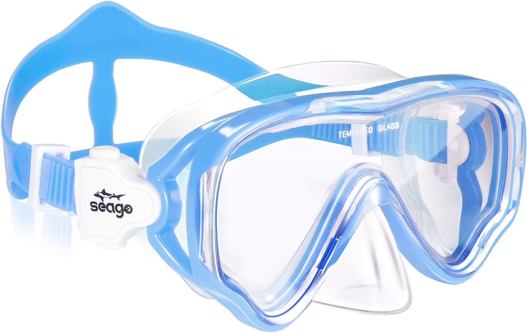 Seago Kids Swim Goggles Snorkel Diving Mask for Youth(5-15), Anti-Fog 180° Clear View | Amazon (US)