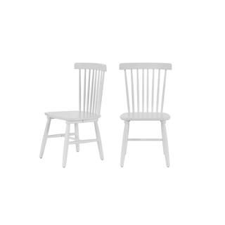 StyleWell White Wood Windsor Dining Chair (Set of 2) (17.72 in. W x 35 in. H) C-08-2 - The Home D... | The Home Depot