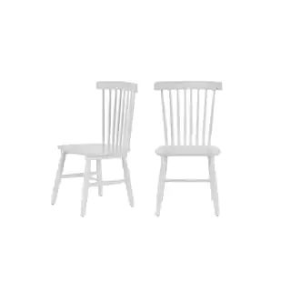 StyleWell White Wood Windsor Dining Chair (Set of 2) (17.72 in. W x 35 in. H) C-08-2 - The Home D... | The Home Depot