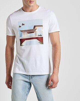 White Poolside Graphic T-Shirt | Express
