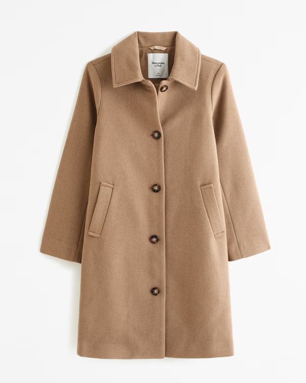 Women's Wool-Blend Mod Coat | Women's Coats & Jackets | Abercrombie.com | Abercrombie & Fitch (US)