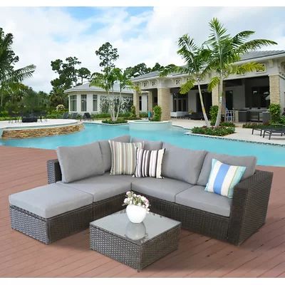 Ronan 4 Piece Rattan Sofa Seating Group with Cushions Bayou Breeze | Wayfair North America
