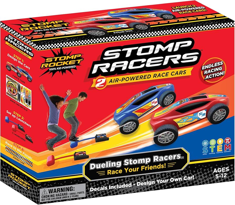 Stomp Racers Air Powered Race Cars by Stomp Rocket, 2 Car Racer Pack - Dueling Stomp Racers Toy C... | Amazon (US)