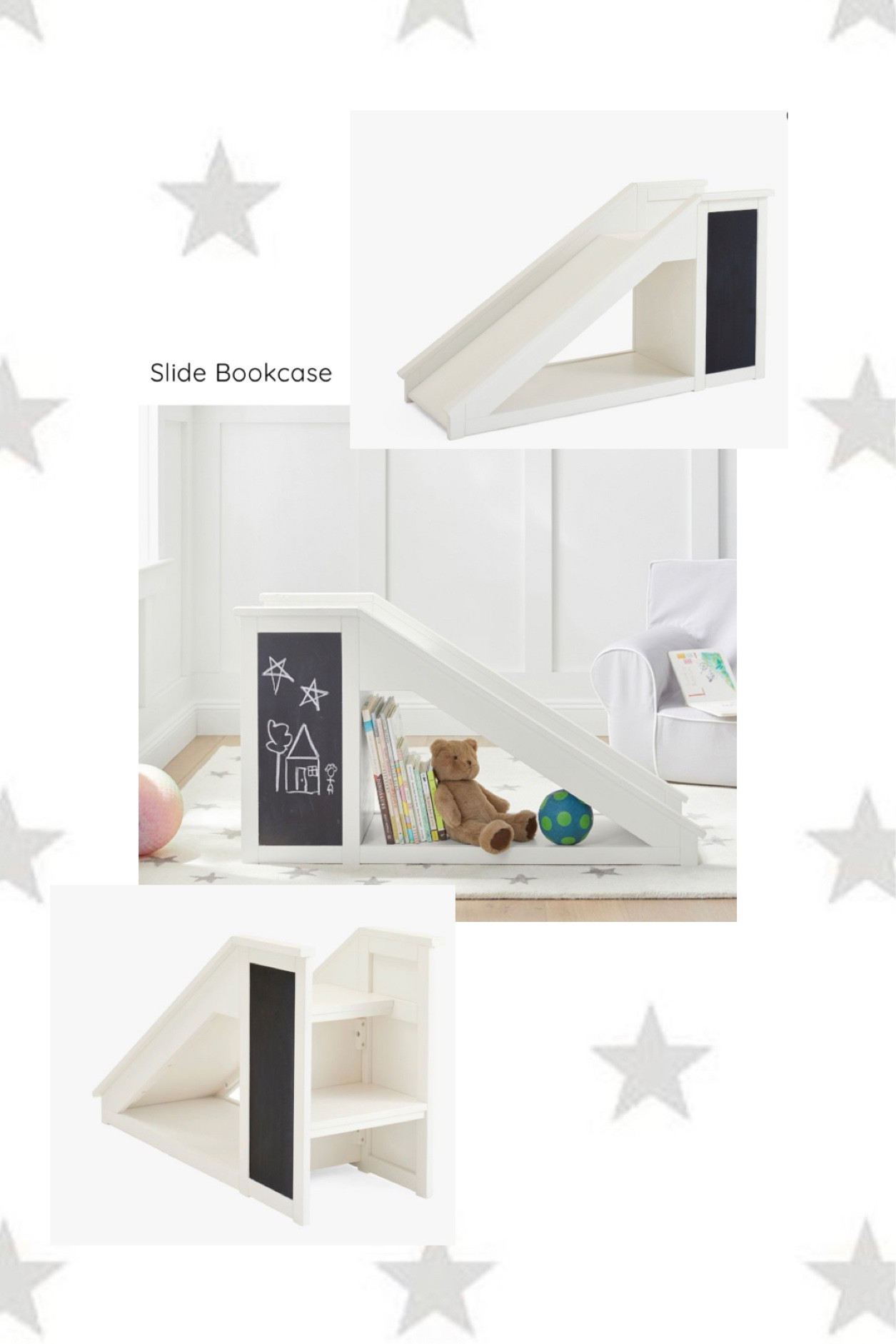 How fun?! A bookshelf book case that is a wooden indoor slide perfect for any kids bedroom boy or girl, playroom essential or could even sit in your living room

#LTKFind #LTKkids #LTKfamily