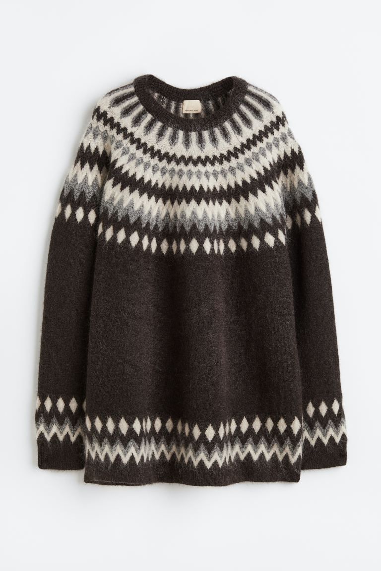Mohair-blend Jacquard-knit Sweater | H&M (US + CA)