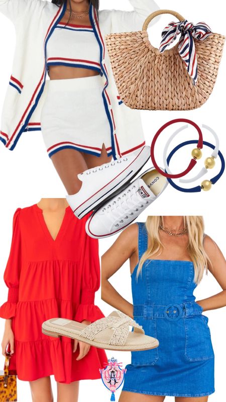 Casual patriotic looks

American - Memorial Day - 4th of July - outfit ideas - red white and blue - dress - shoes - accessories 

#LTKFind #LTKstyletip #LTKSeasonal