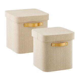 Large Herringbone Cube Grey | The Container Store