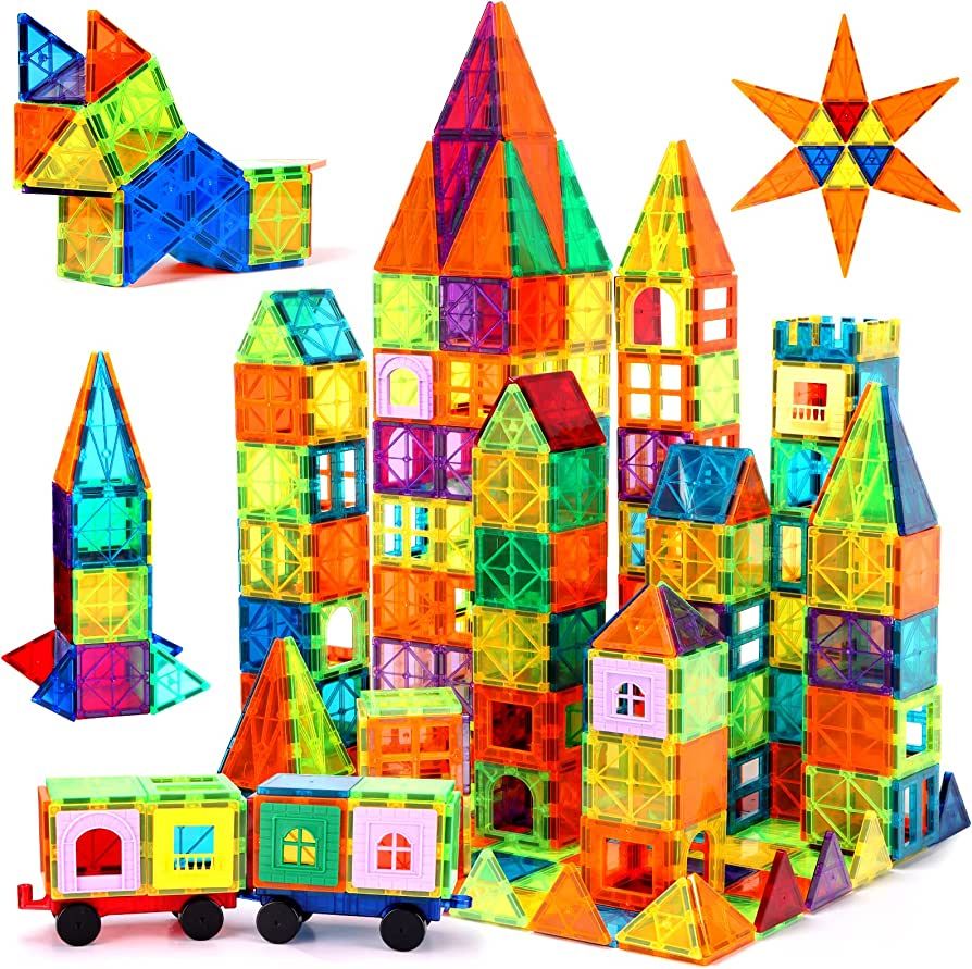 OugerToy Magnetic Building Tiles for Kids,Educational Magnetic Stacking Blocks for Boys Girls, Ma... | Amazon (US)