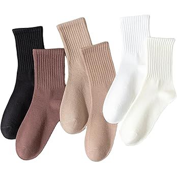 6 pairs calf socks, Breathable thin socks and cotton socks,Casual Socks and cozy socks,Thin Crew ... | Amazon (US)