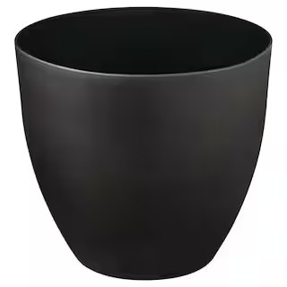 11.5 in. Cersei Modern Matte Black Plastic Planter (11.5 in. D x 10.4 in. H) | The Home Depot