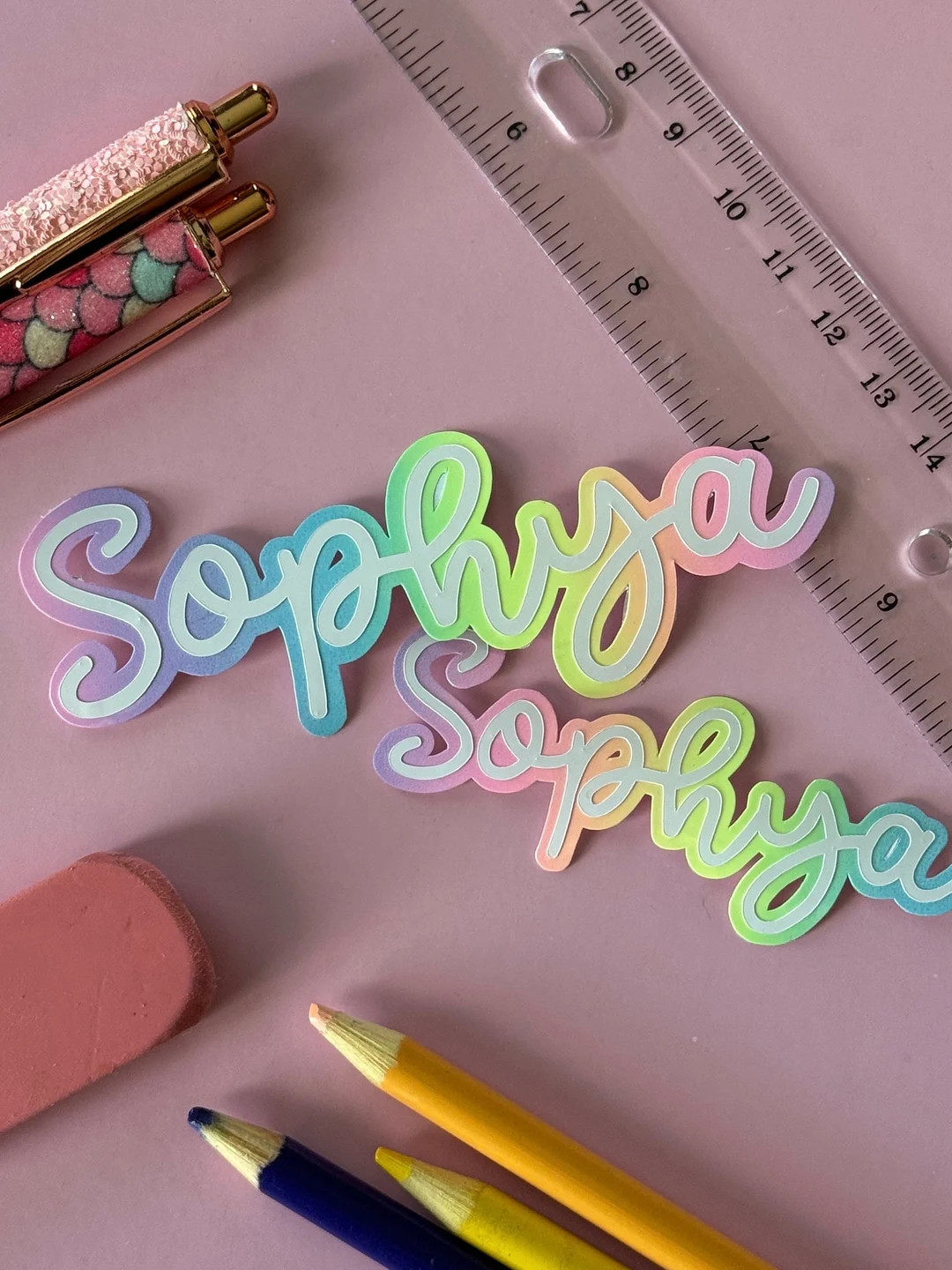 Custom Name Decal | Personalized Layered Sticker | Laptop and Water Bottle Decor | Easter Basket ... | Etsy (US)