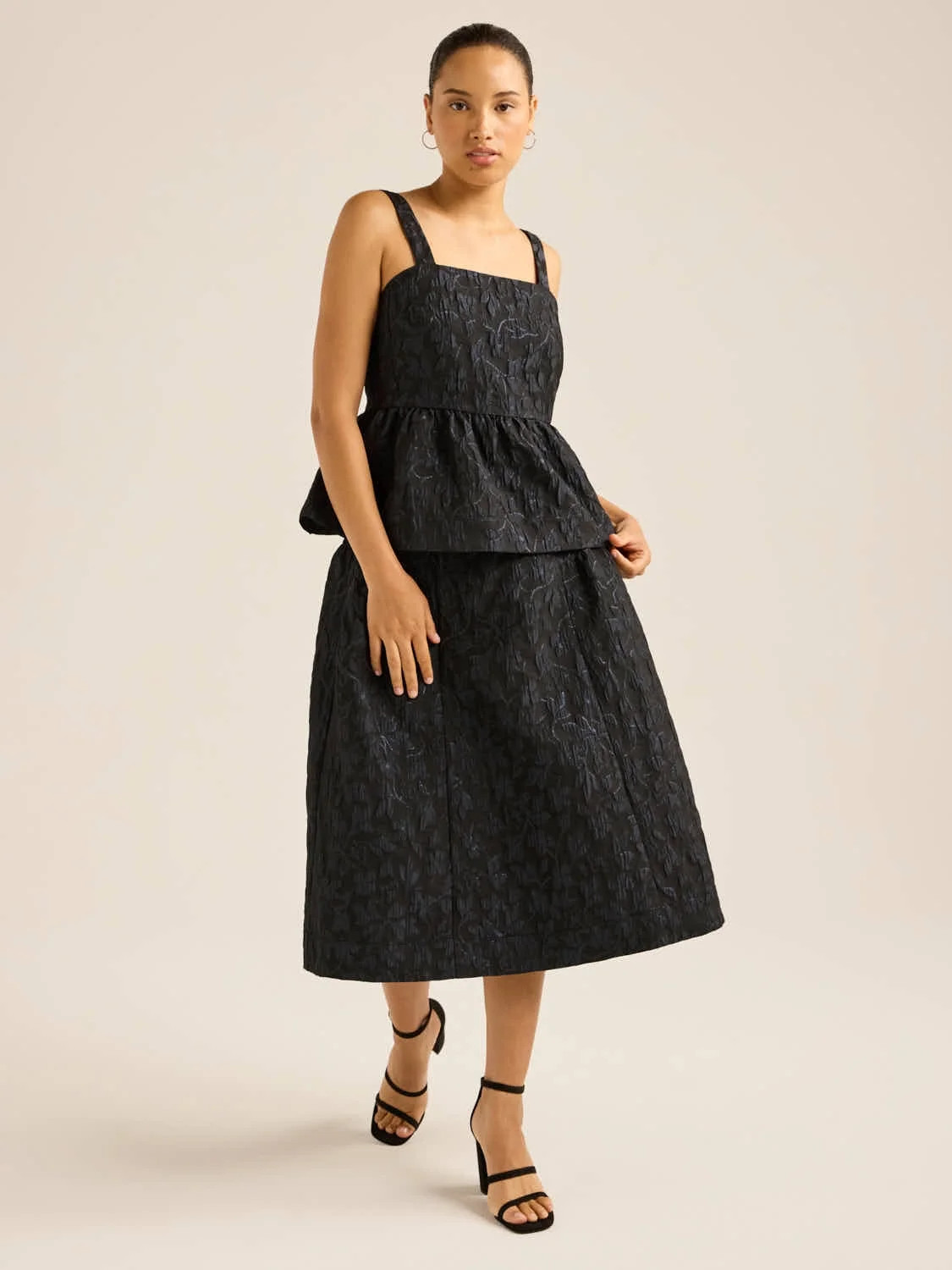 Scoop Women's and Women's Plus Jacquard Peplum Top, Sizes XS-4X | Walmart (US)