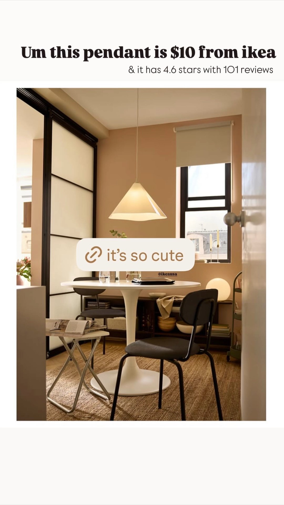 & it has 4.6 stars with 101 reviews  Um this pendant is $10 from ikea  @ikeausa