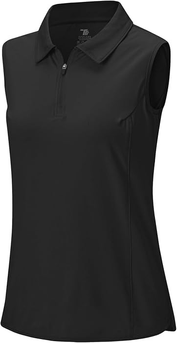 BGOWATU Women's Sleeveless Golf Polo Shirts 1/4 Zip Tennis Tank Tops with Collar UV Protection Quick Dry | Amazon (US)