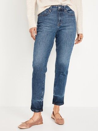 High-Waisted OG Straight Cotton-Hemp Blend Ankle Jeans | Old Navy (CA)