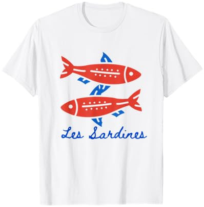 Les sardines fisherman aesthetic coastal sardine fish T-Shirt | Amazon (US)