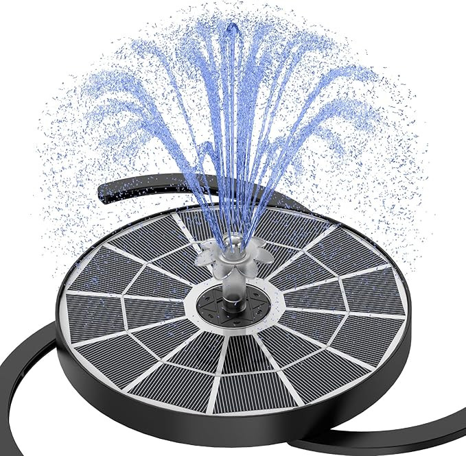 AISITIN 3.7W Solar Bird Bath Fountain Upgraded 6.3" Solar Glass Panel, Solar Powered Fountain Pum... | Amazon (US)