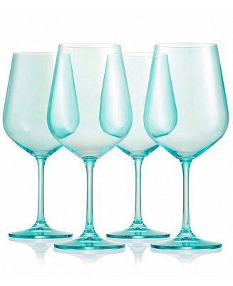 Sheer Green Stemmed Wine Glasses, Set of 4 | Macys (US)