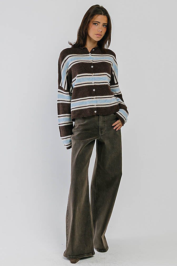 Emilia Striped Sweater in Brown - S / Brown | Böhme US