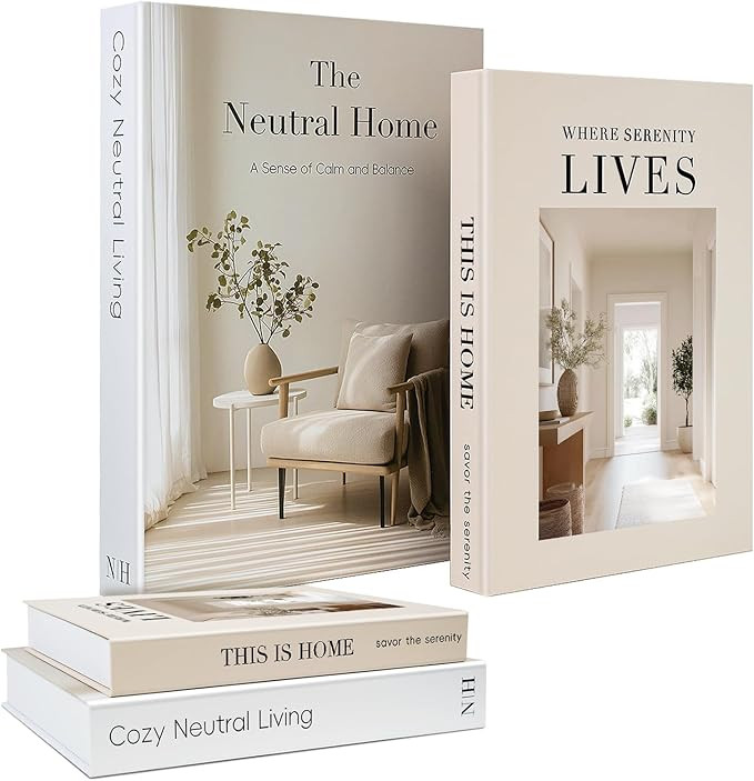 Decorative Books for Neutral Home - Fake Books Storage Box for Decoration - Set of 2 Coffee Table... | Amazon (US)