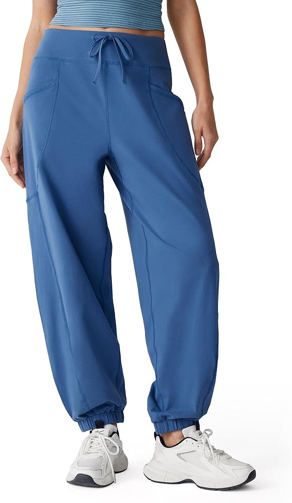 MOOSLOVER Women Baggy Jogger Pants Drawstring Mid Waist Athletic Casual Pant Comfy Cotton Lightwe... | Amazon (US)