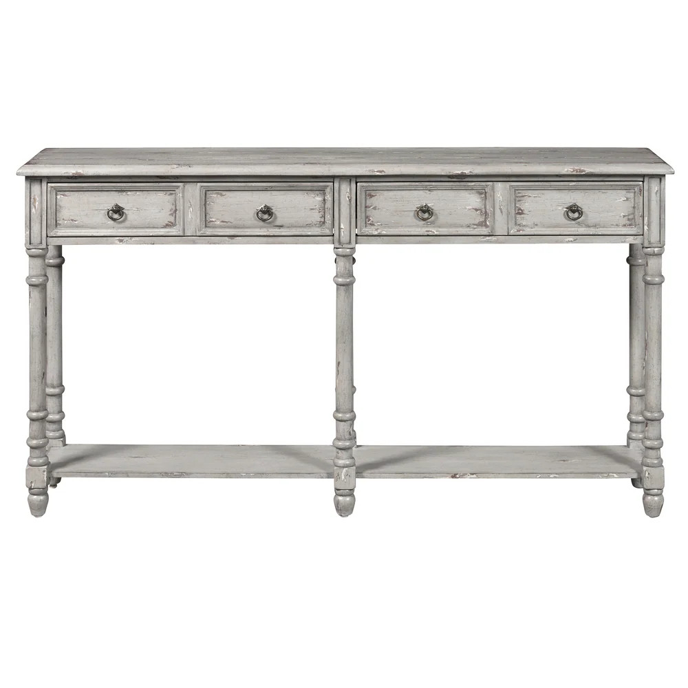 Two Drawer Tall Hall Console Table in Farmhouse Grey | Bed Bath & Beyond