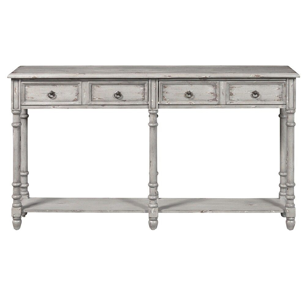 Two Drawer Tall Hall Console Table in Farmhouse Grey | Bed Bath & Beyond