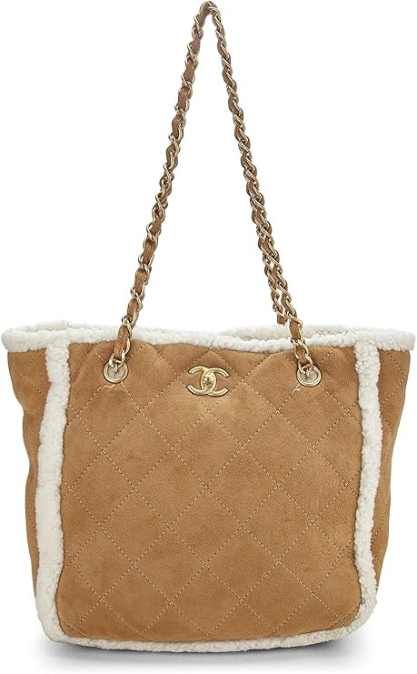 Amazon.com: Chanel, Pre-Loved Brown Shearling 'Coco Neige' Shopping Tote Small, Beige : Luxury St... | Amazon (US)