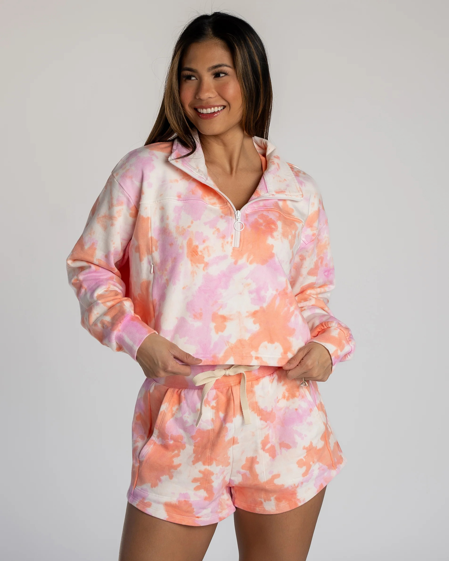 Leisure Quarter Zip - Spring Tie Dye | Senita Athletics