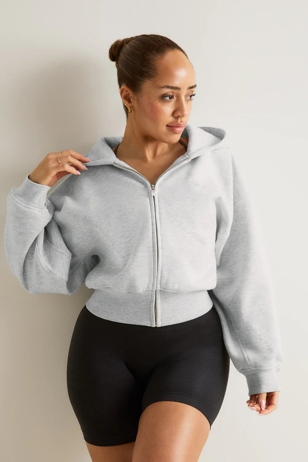 Cocoon Zip Through Hoodie - Grey Marl | TALA (UK)