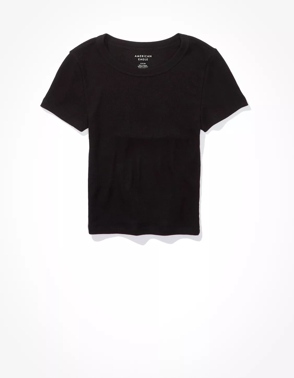 AE Cropped Hey Baby Waffle Tee | American Eagle Outfitters (US & CA)