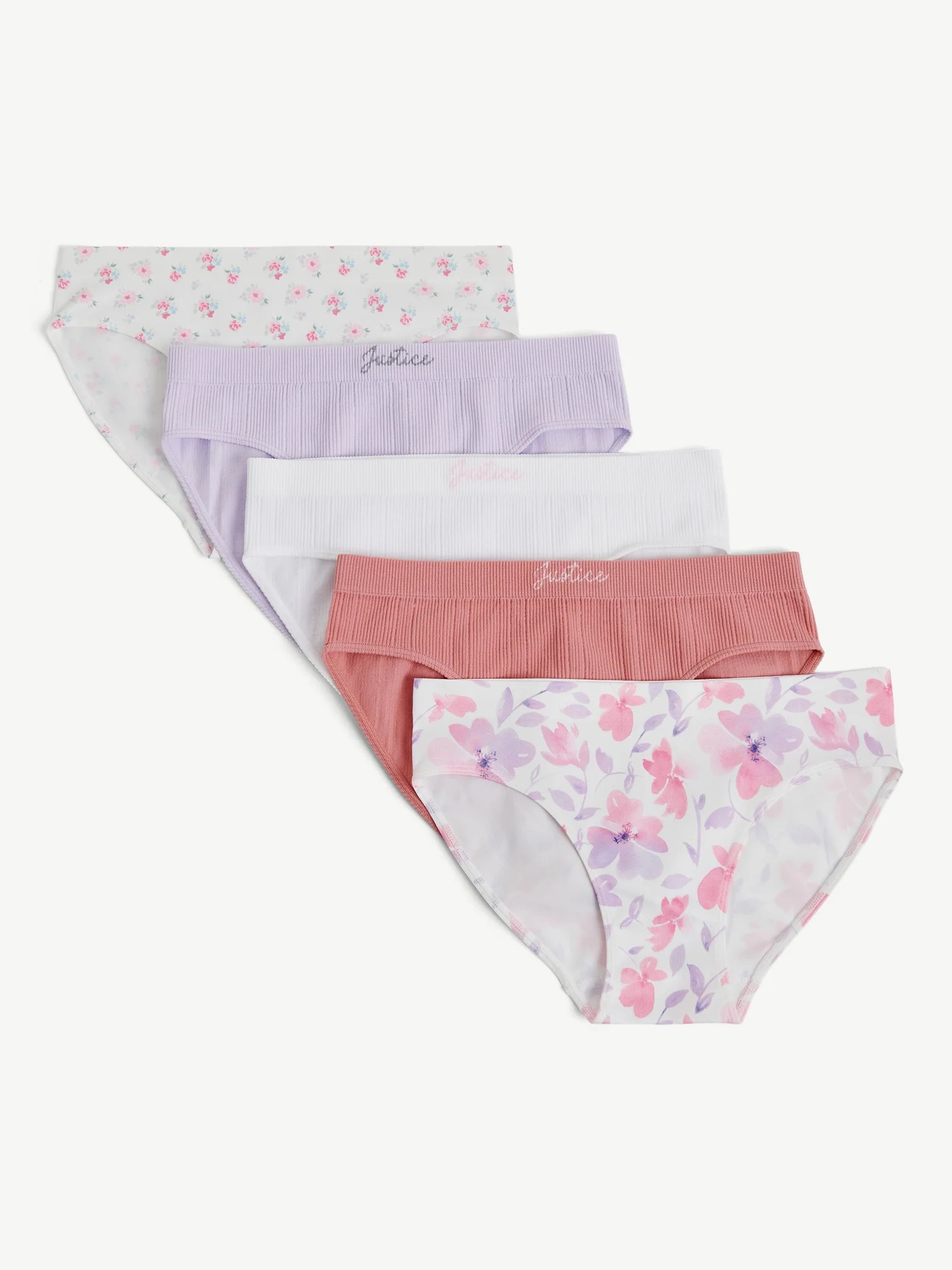 Justice Girls Seamless Bikini Undies, 5-Pack, Sizes 6-16 | Walmart (US)