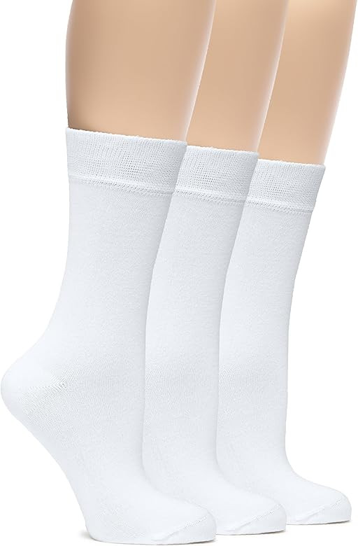 Hugh Ugoli Business Series, Womens Bamboo Crew Dress Socks, Extremely Soft, Thin, Non-Binding, 3-... | Amazon (US)