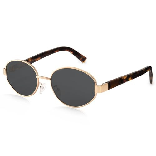 FURTALK Retro Oval Sunglasses Womens UV400 Protection Sun Glasses Plastic Frame Sunnies Shades FT8219 (Green/Tortoise) | Amazon (US)