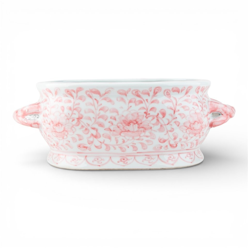 NEW CHINESE ORIENTAL PINK PEONY floral porcelain planter footbath | eBay US