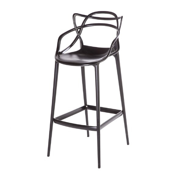 Hans Andersen Home Cade White/Black Polypropylene Stool | Bed Bath & Beyond