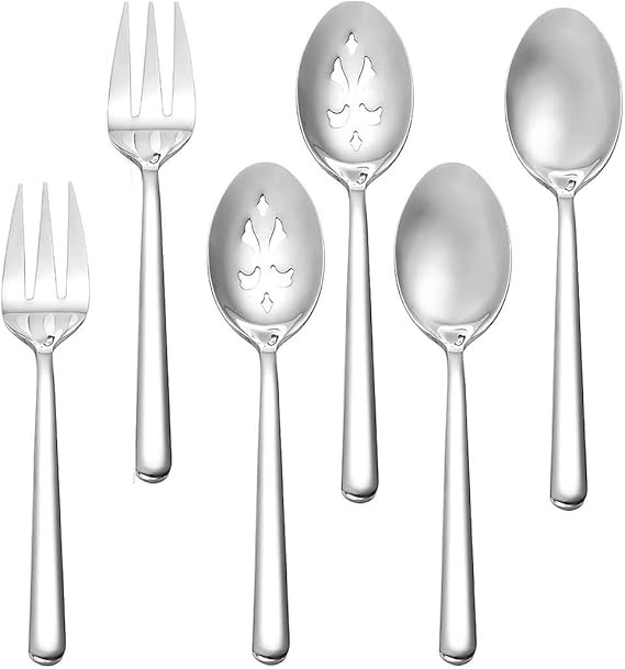 Serving Spoon x 2,Slotted Serving Spoon x 2,Serving Forks x 2,RTT 9 Inch Stainless Steel Catering... | Amazon (US)