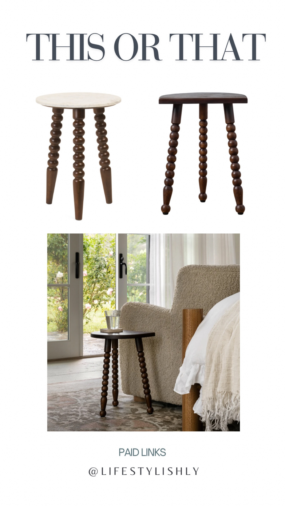 Spindle leg stools and side tables at every price  