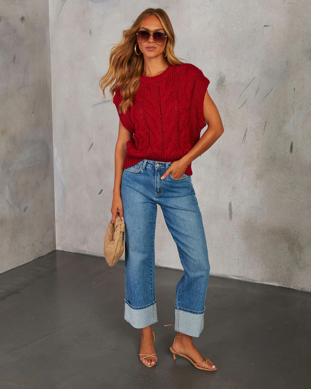 Sivan Cable Knit Sweater Vest | VICI