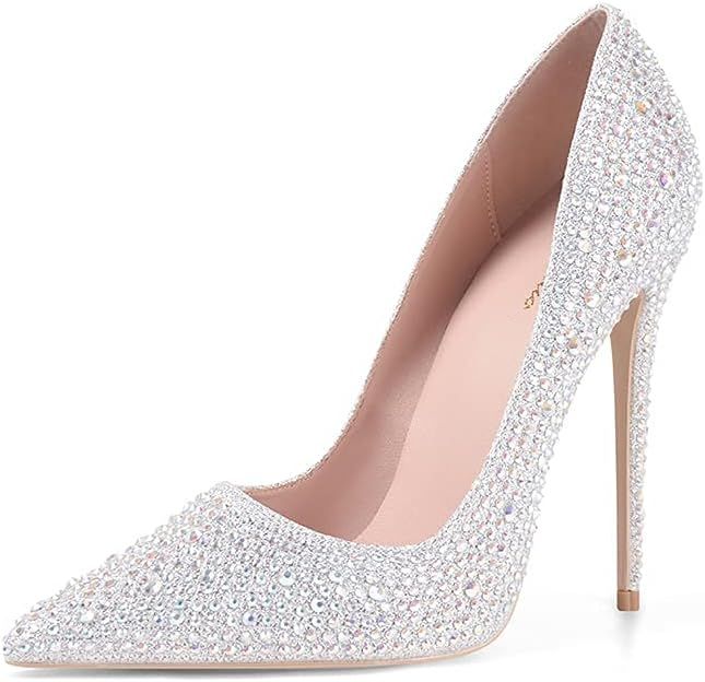 Elisabet Tang Women Pumps, Pointed Toe High Heel 4.7 inch/12cm Party Stiletto Heels Shoes | Amazon (US)