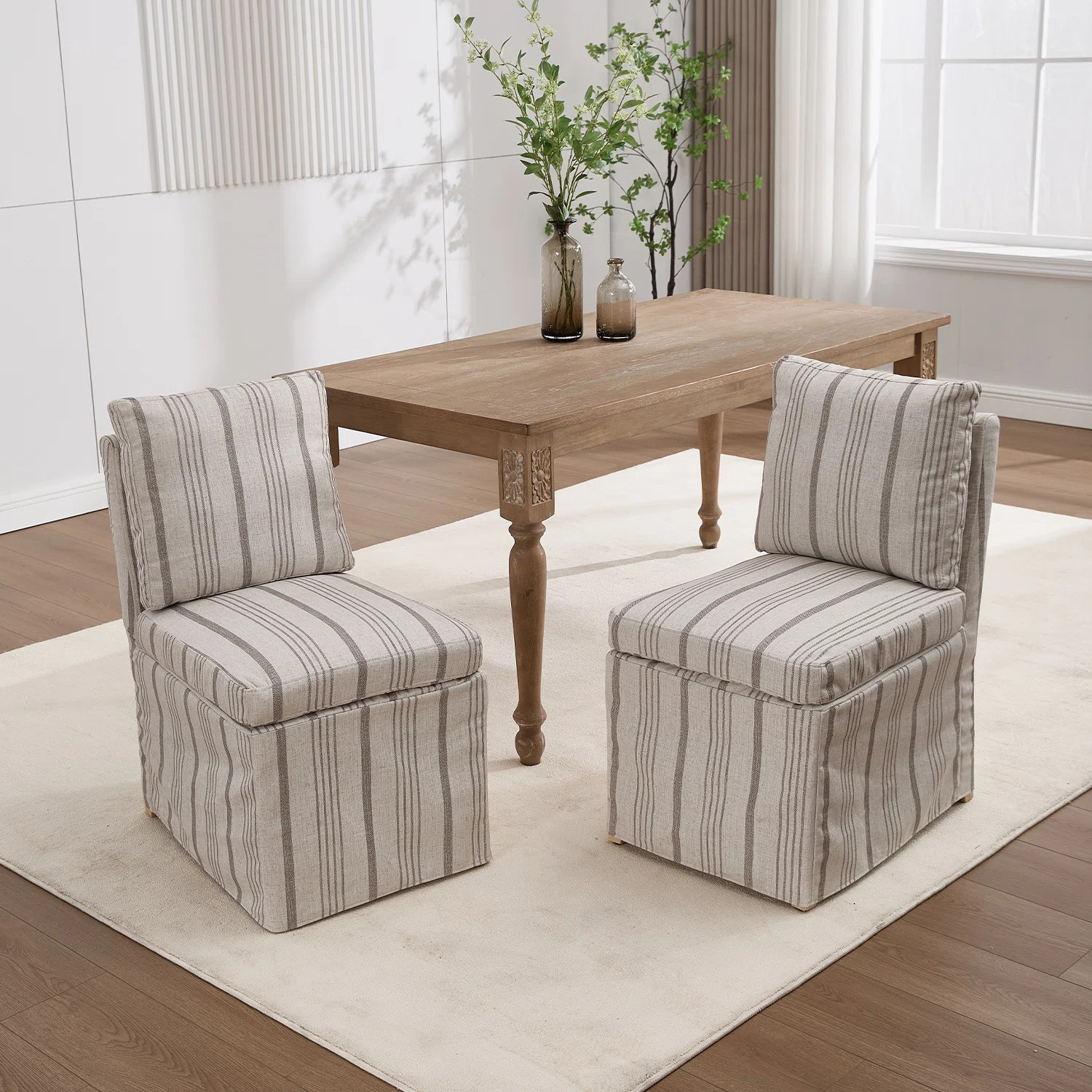 Minimalist Dining Chair With Removable Cover, Simple Upholstered Parsons Chair With Backrest (Set... | Wayfair North America