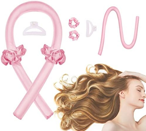 Heatless Curling Rod Headband, Hair Curlers to Sleep In, No Heat Curl Ribbon with Hair Clips and ... | Amazon (US)